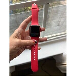 Apple Watch Series 6 40mm Red Aluminum Case Red Sport Band and Charger